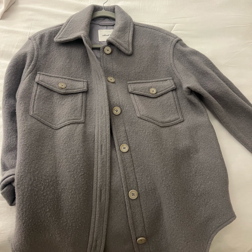 Lavender grey shacket Aritzia S